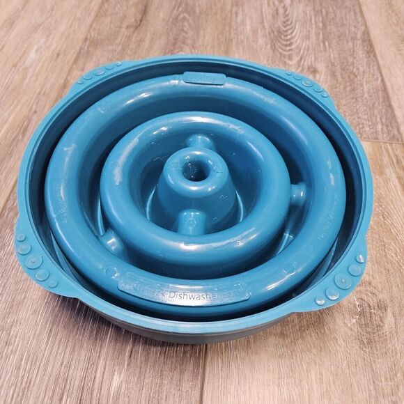 Slow Feeder Dog Bowl Slow Eating Blue Small Medium Large Breed Special Diet - Picture 3 of 7